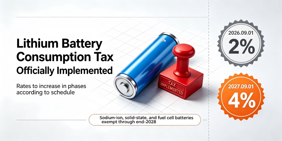 New Consumption Tax Policy for Lithium Batteries Takes Effect